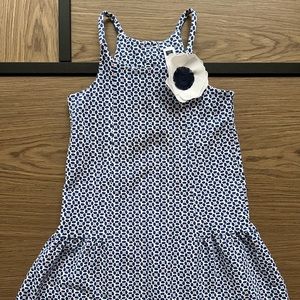Janie and Jack girl floral dress. Size 5, blue and white color.